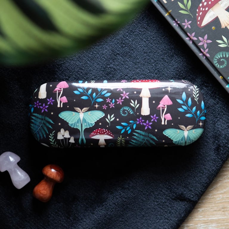 Dark Forest Print Hard Shell Glasses Case with Microfibre Cleaning Cloth