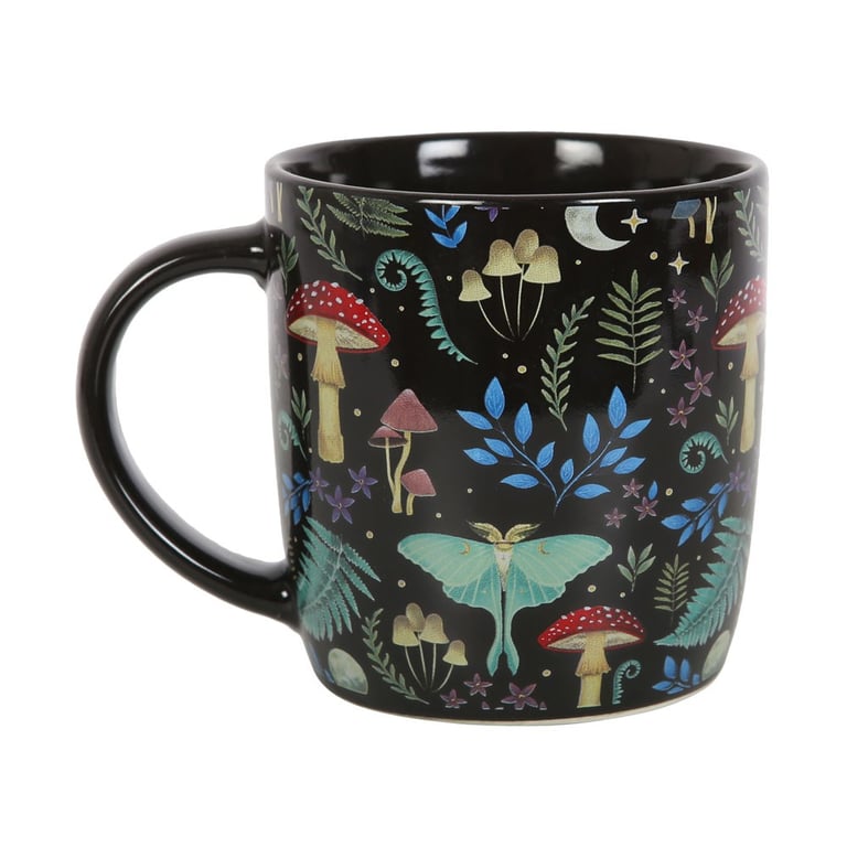 Dark Forest Print Mug - Mystical 340ml Ceramic Cup, Dishwasher & Microwave Safe, Magic Morning Start