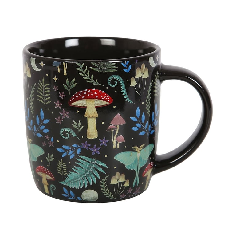 Dark Forest Print Mug - Mystical 340ml Ceramic Cup, Dishwasher & Microwave Safe, Magic Morning Start