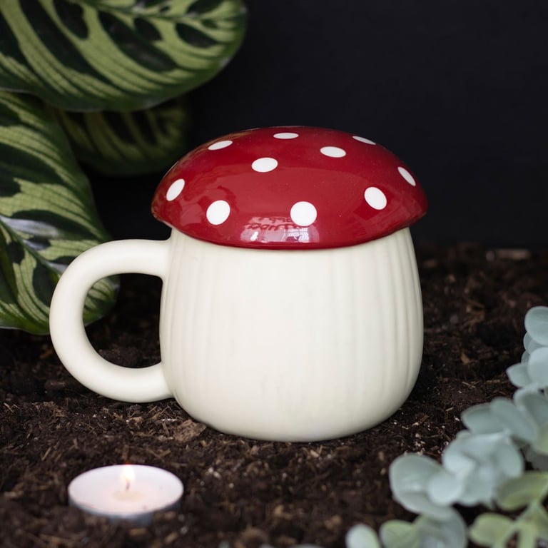 Mushroom Shaped Mug - 380ml Capacity, Whimsical Hand Wash Only Design