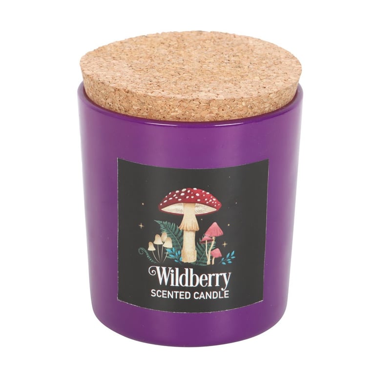 Forest Mushroom Wildberry Candle - Vegan Paraffin Wax, 25-Hour Burn Time, Mystical Dark Forest Aroma