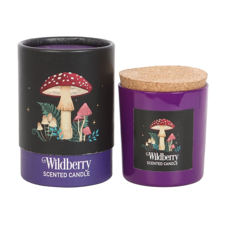 Forest Mushroom Wildberry Candle - Vegan Paraffin Wax, 25-Hour Burn Time, Mystical Dark Forest Aroma