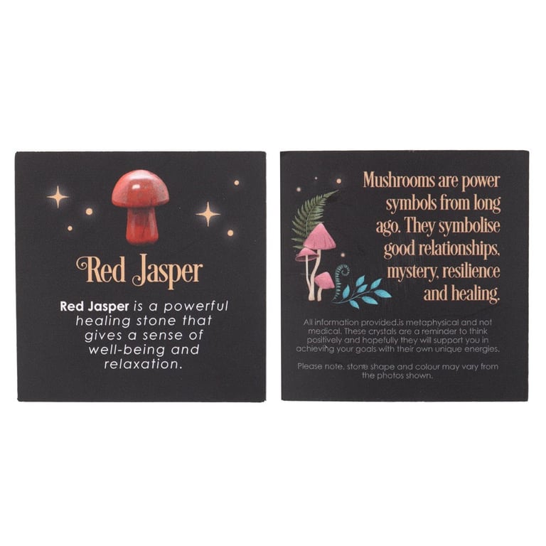 Magical Red Jasper Crystal Mushroom - Promotes Wellbeing and Balance Energy through Crystal Healing