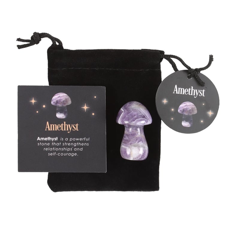 Amethyst Crystal Mushroom - Positive Energy Healing Stone for Courage and Relationships