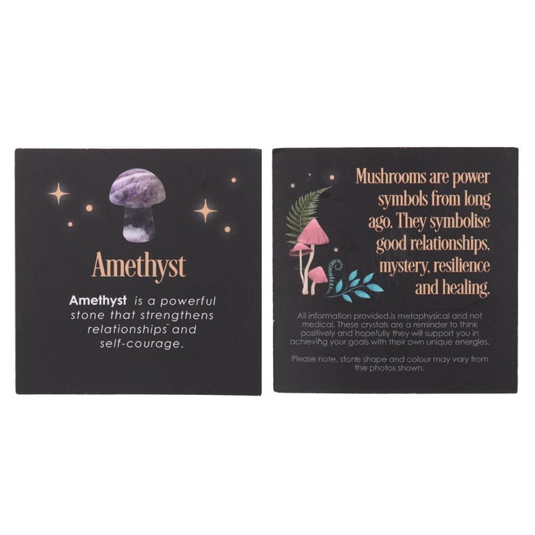 Amethyst Crystal Mushroom - Positive Energy Healing Stone for Courage and Relationships