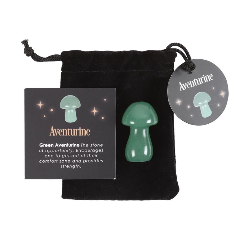 Aventurine Crystal Mushroom - Strength and Bravery Stone Healing Tool