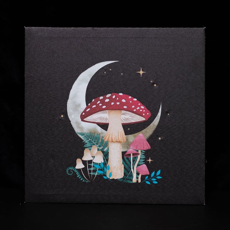 Forest Mushroom Light-Up Wall Art Canvas Plaque