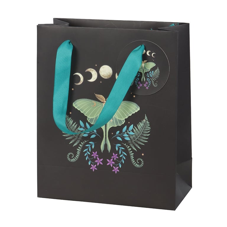 23cm Mystical Luna Moth Gift Bag - Eco-Friendly Moon Phase Design Bag