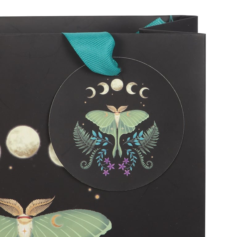 23cm Mystical Luna Moth Gift Bag - Eco-Friendly Moon Phase Design Bag
