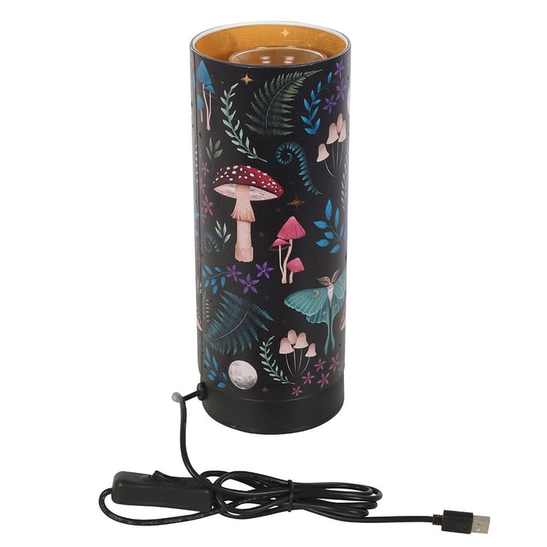 Dark Forest Print Electric Aroma Lamp - Home Fragrance Diffuser with Mystical Design and USB Power