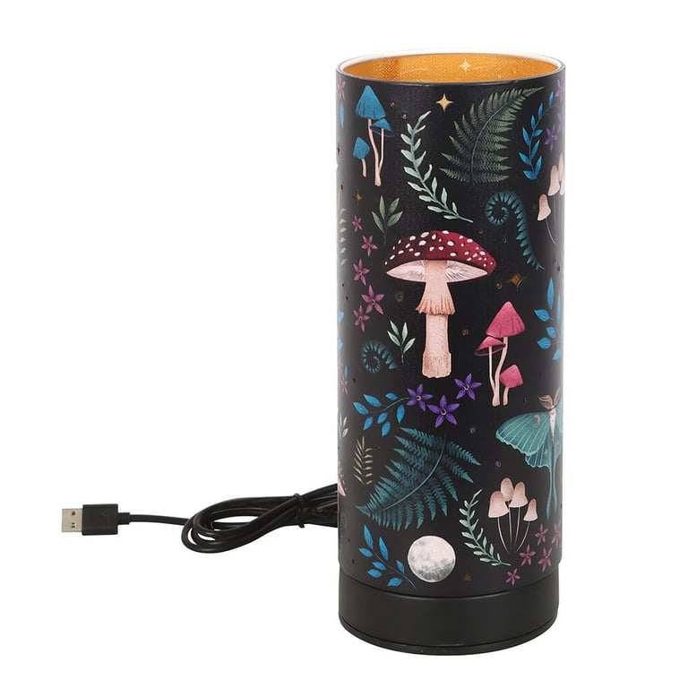 Dark Forest Print Electric Aroma Lamp - Home Fragrance Diffuser with Mystical Design and USB Power
