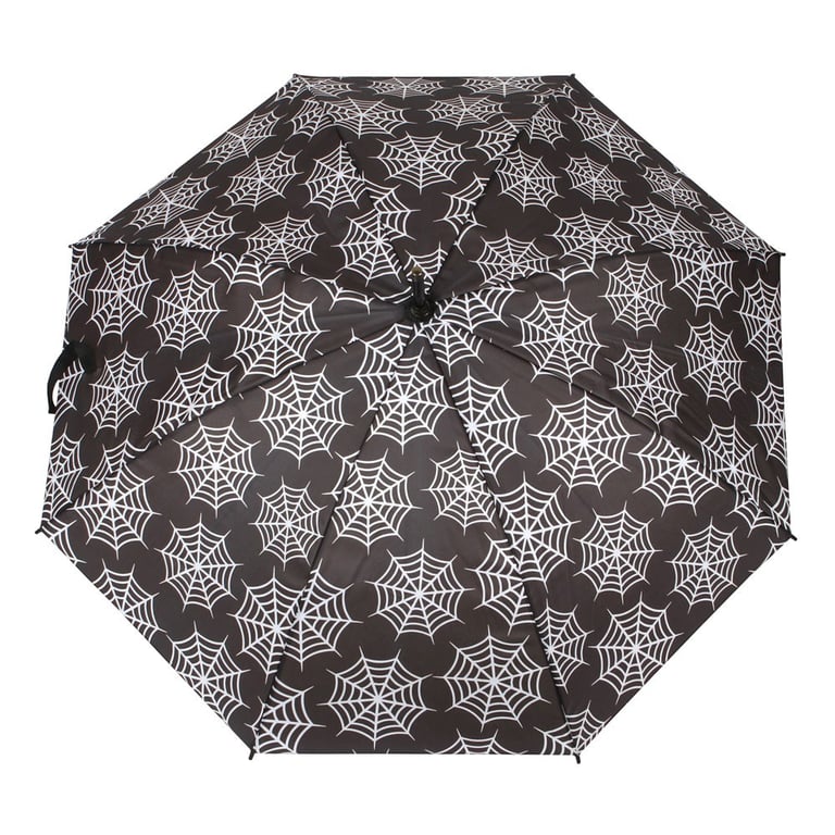 All Over Print Spiderweb Umbrella - Dark Spooky Rainy Day Fashion Accessory