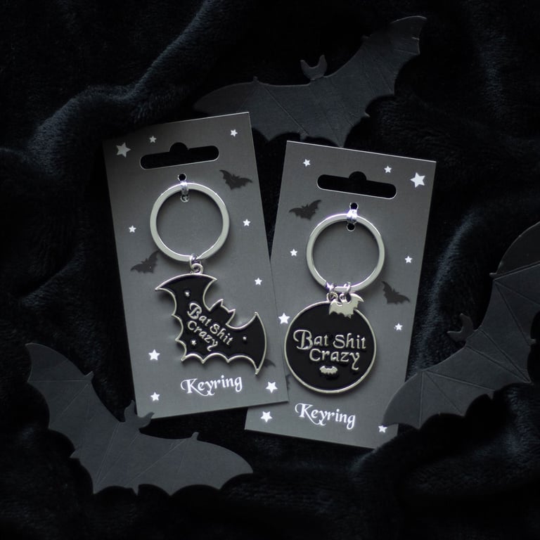 Bat Shit Crazy Bat-Shaped Keyring - Embracing Your Offbeat Style