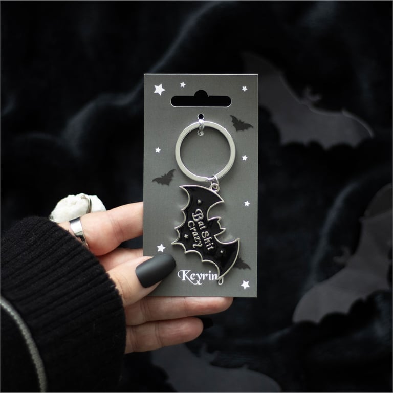 Bat Shit Crazy Bat-Shaped Keyring - Embracing Your Offbeat Style