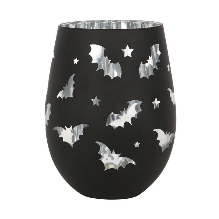 Clear Bat Design 500ml Stemless Wine Glass - Fun Party Glassware