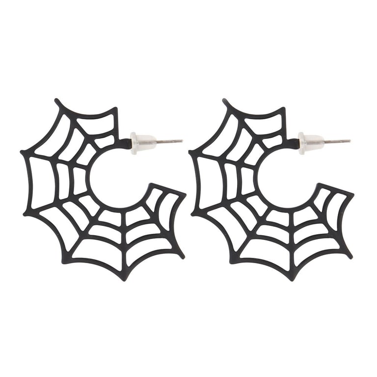 Unique Spiderweb Earrings - Nickel-Free Alloy with Rubberized Finish