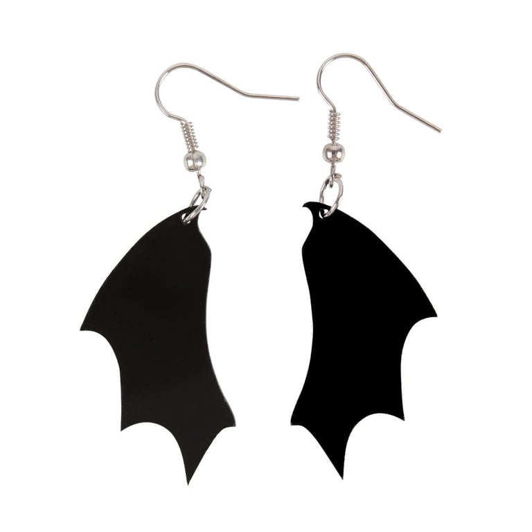 Bat Wing Earrings - Unique Acrylic Design with Nickel-Free Hooks