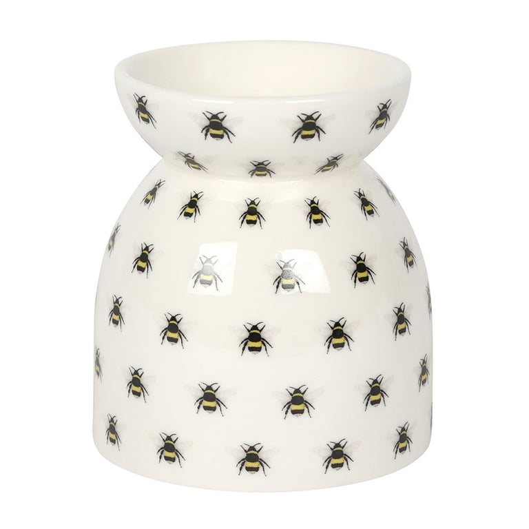 All Over Bee Print Ceramic Oil Burner and Wax Warmer