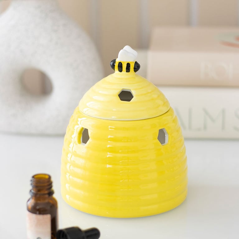 Yellow Beehive Ceramic Oil Burner - Unique Home Fragrance Diffuser