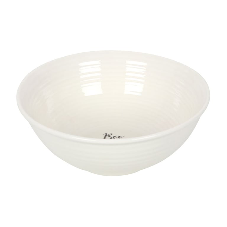 Bee Happy Ceramic Bowl - Country Style Dishwasher & Microwave Safe Breakfast Bowl