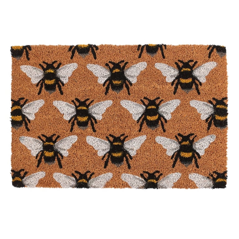 Natural Bee Print Weather Resistant Doormat - Charming Home Decor Mat