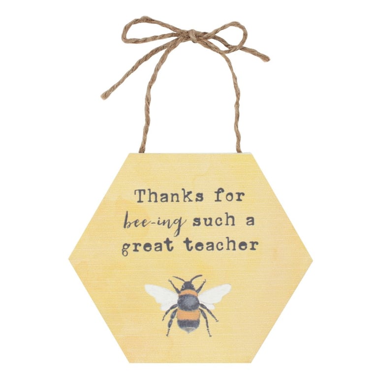 Teacher Appreciation Sign - MDF Thank You For Bee-ing a Great Teacher Classroom Decoration