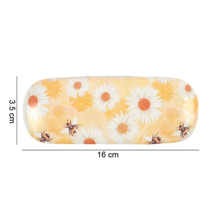 Bee And Daisy Portable Glasses Case with Cleaning Cloth and Stylish Storage
