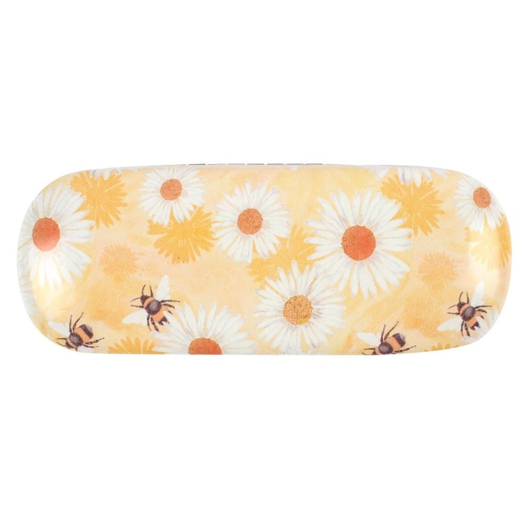 Bee And Daisy Portable Glasses Case with Cleaning Cloth and Stylish Storage