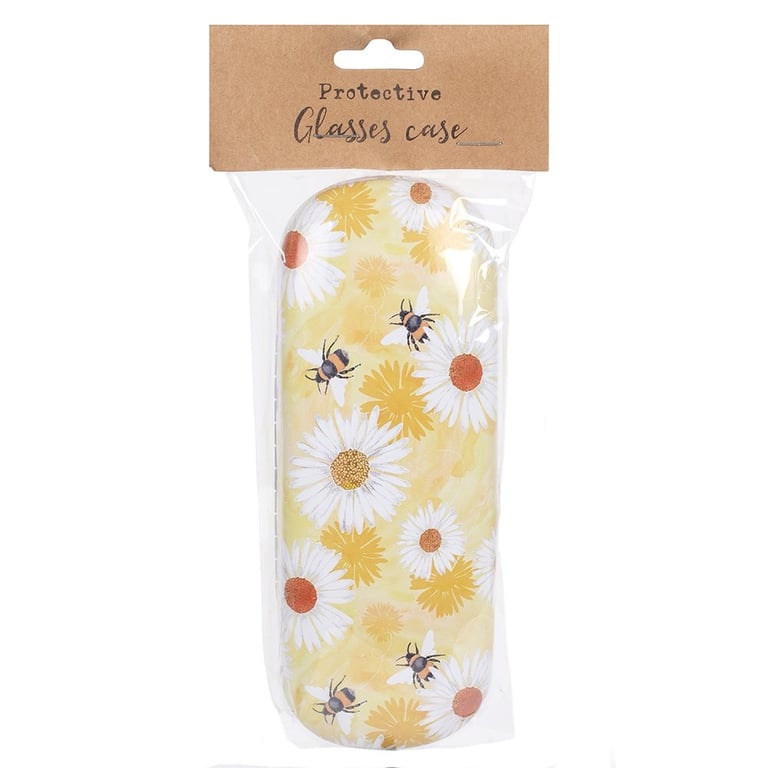 Bee And Daisy Portable Glasses Case with Cleaning Cloth and Stylish Storage