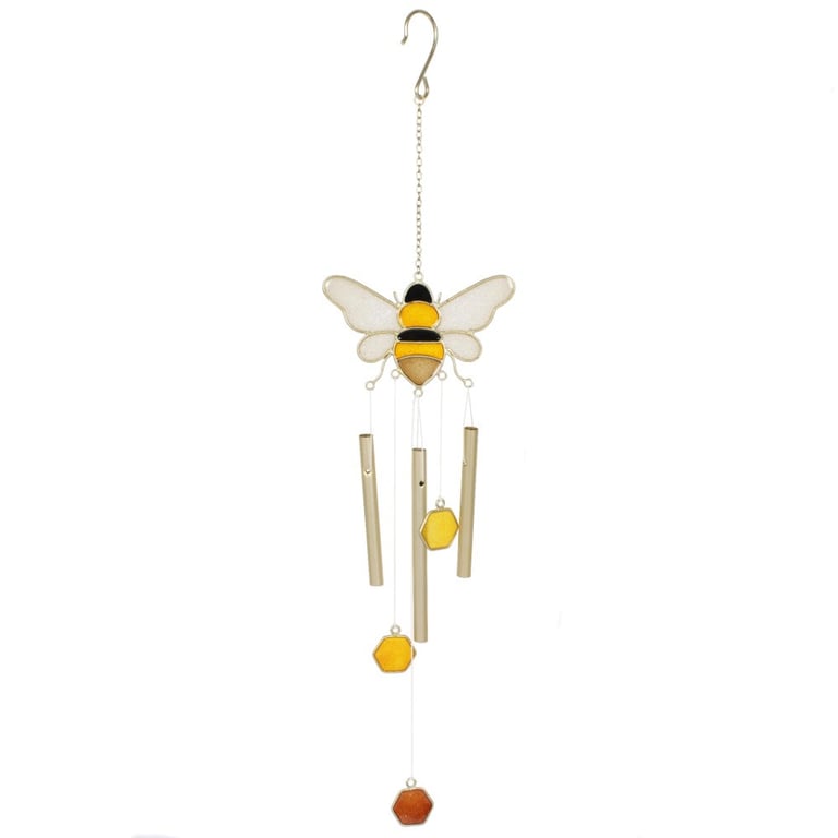 Bee and Honeycomb Windchime - Glitter Wings Garden Decor