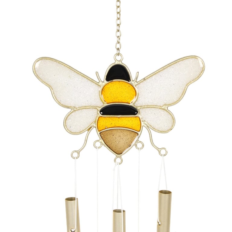 Bee and Honeycomb Windchime - Glitter Wings Garden Decor