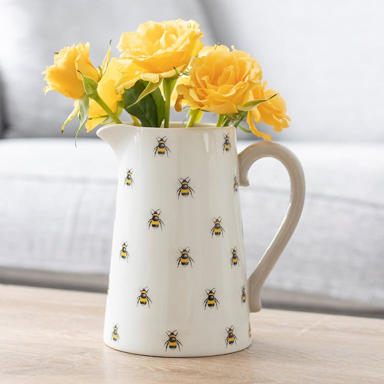 Bee Ceramic Flower Jug - Adorable Bee Pattern Home Decor Vase