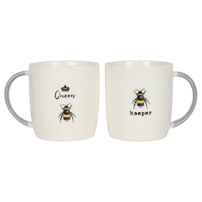Queen Bee and Bee Keeper Complimentary Design Mugs Set