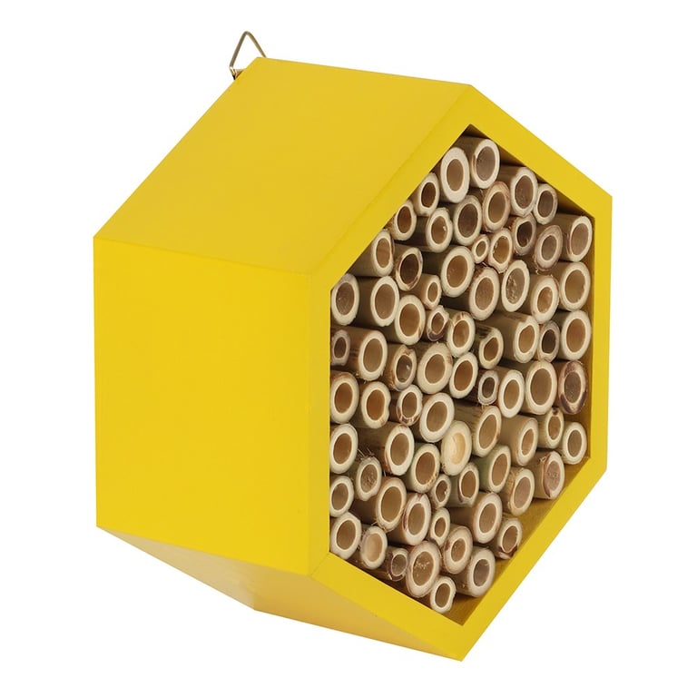 Wooden Bee House - Eco-Friendly Pollinator Habitat for Gardens and Children s Nature Education