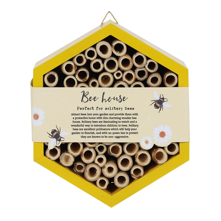 Wooden Bee House - Eco-Friendly Pollinator Habitat for Gardens and Children s Nature Education