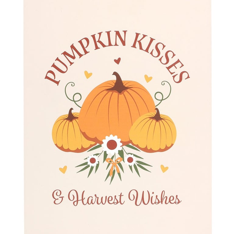 Pumpkin Kisses & Harvest Wishes Autumn Hanging Sign - MDF Decoration
