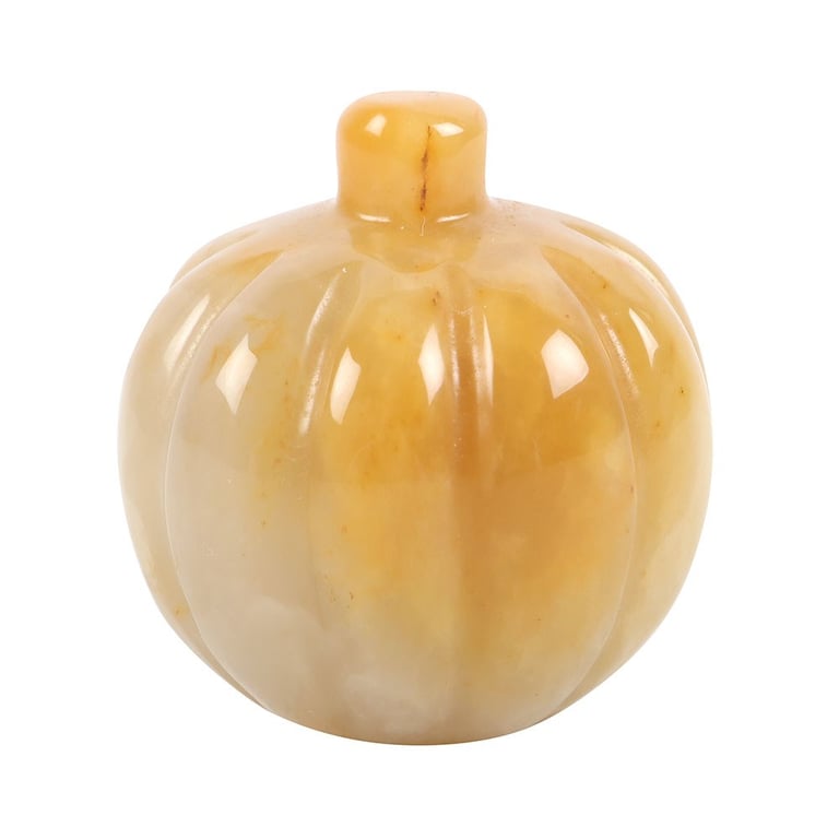 Pumpkin Shaped Orange Calcite Crystal - Healing Stone Gift