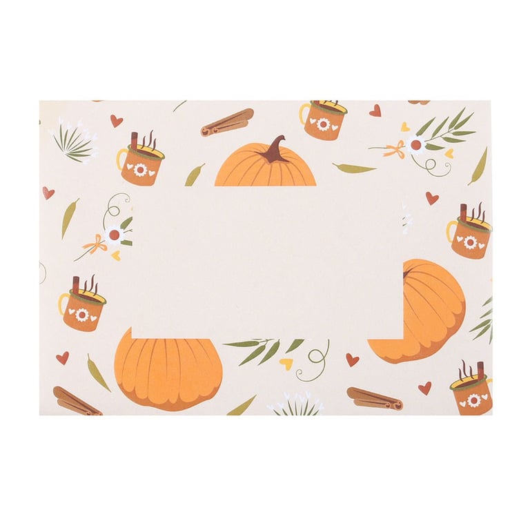 Gold-Toned Pumpkin Necklace & Autumn Greeting Card Gift Set
