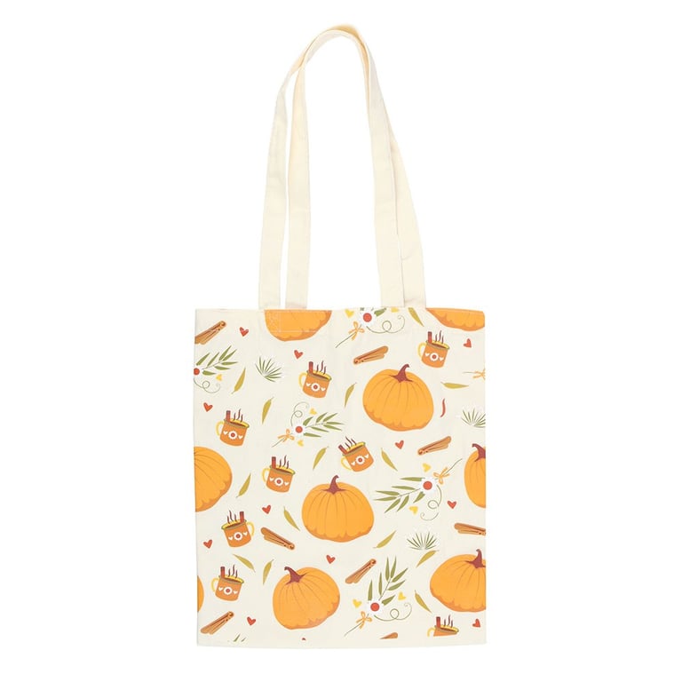 Autumn Days Polycotton Tote Bag - Seasonal Autumn Pumpkin Design Bag for Shopping and Everyday Use