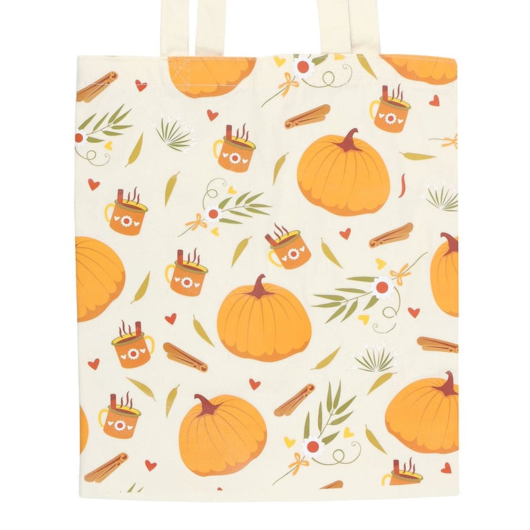 Autumn Days Polycotton Tote Bag - Seasonal Autumn Pumpkin Design Bag for Shopping and Everyday Use