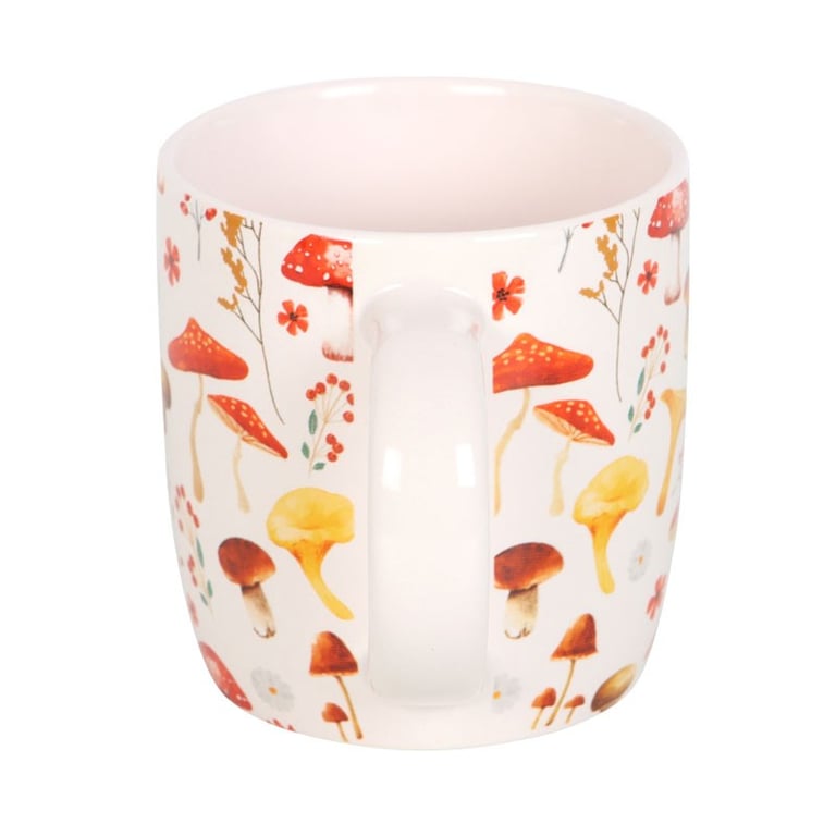 Nature-Inspired Mushroom Print Mug - 360ml Microwave Safe
