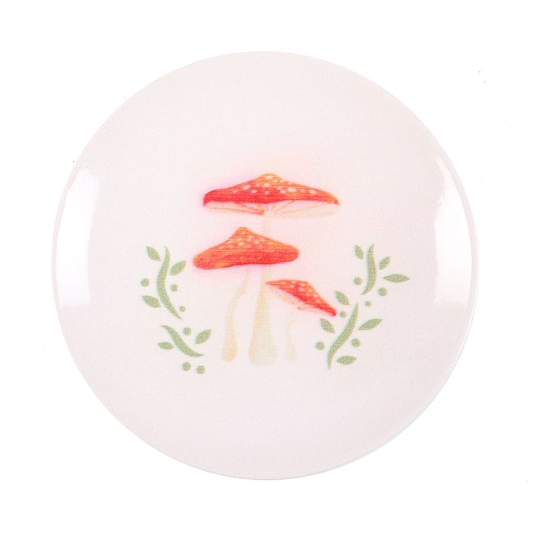 Round Mushroom Trinket Dish - Cottage Style Jewelry Organizer