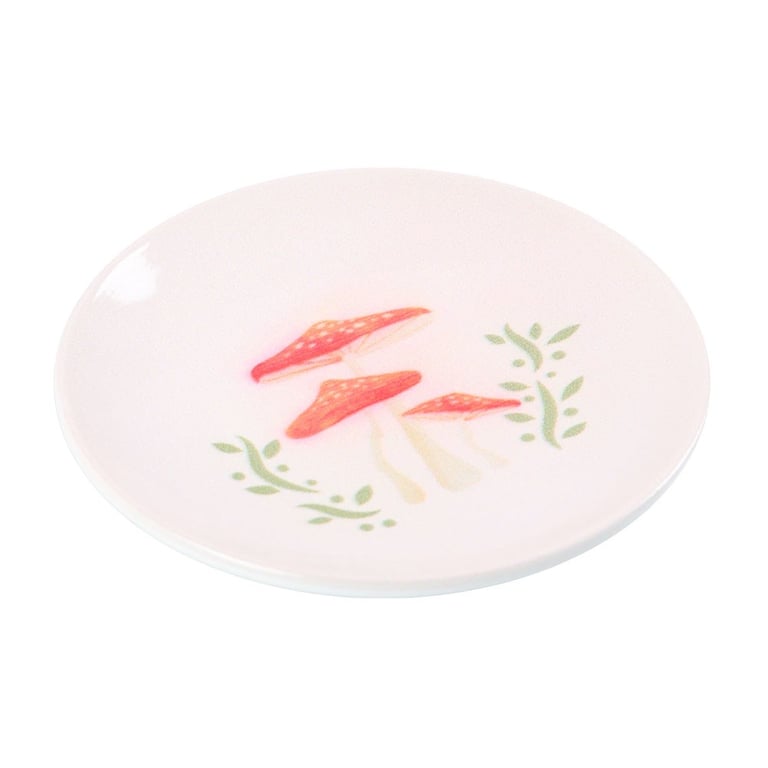 Round Mushroom Trinket Dish - Cottage Style Jewelry Organizer
