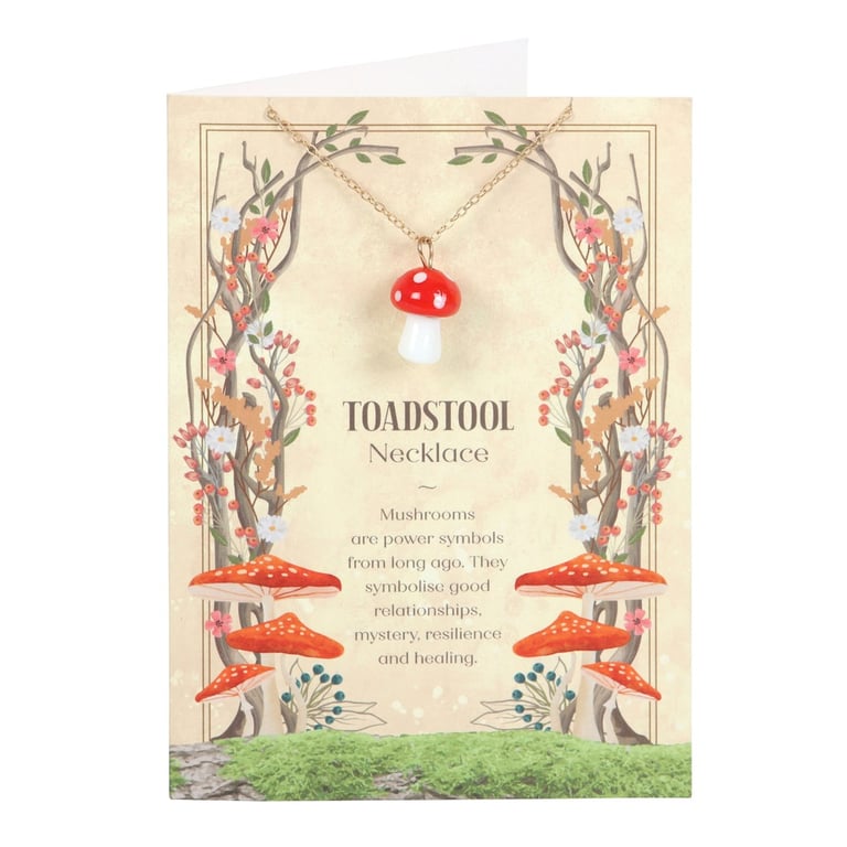 Toadstool Charm Necklace - Lucky Symbol of Inner Strength and Positivity