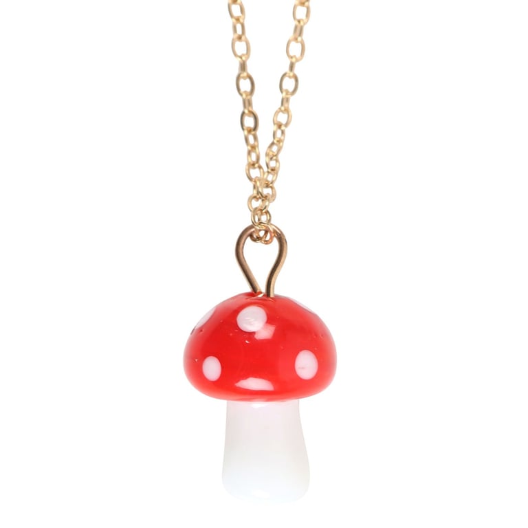 Toadstool Charm Necklace - Lucky Symbol of Inner Strength and Positivity