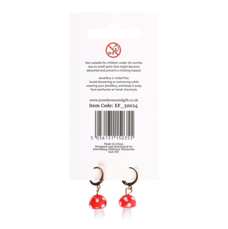 Whimsical Toadstool Mushroom Dangle Earrings - Unique Nature-Themed Jewellery