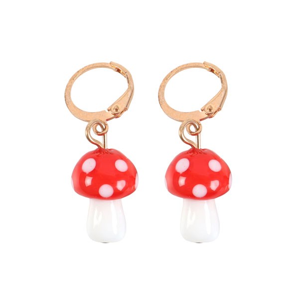 Whimsical Toadstool Mushroom Dangle Earrings - Unique Nature-Themed Jewellery