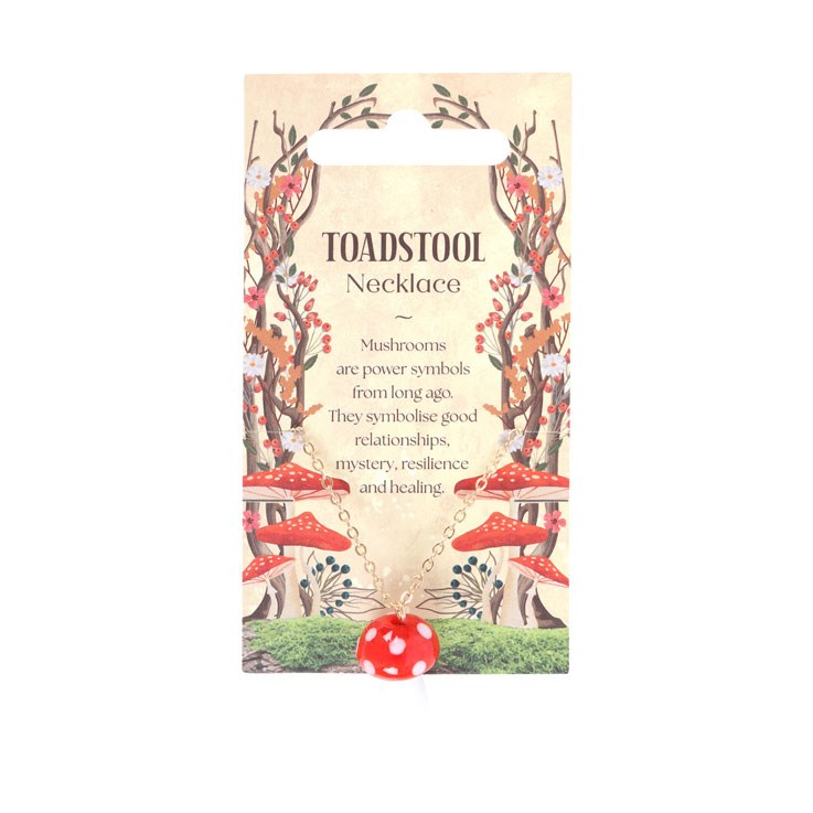 Toadstool Mushroom Charm Necklace - Whimsical Nature Symbol Jewelry