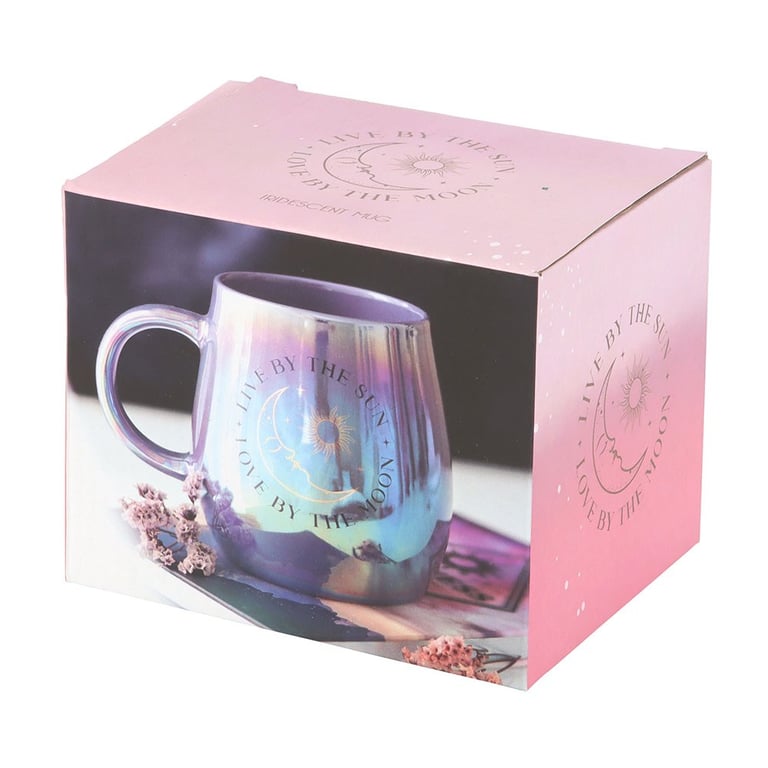Live by the Sun Love by the Moon Iridescent 500ml Mug - Hand Wash Only, Celestial Design