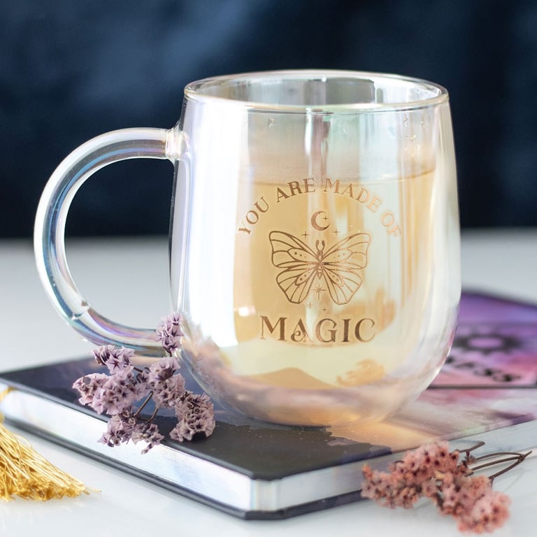 You Are Made of Magic Iridescent Double Walled Glass Mug - Handwash Only, Hot and Cold Drinkware